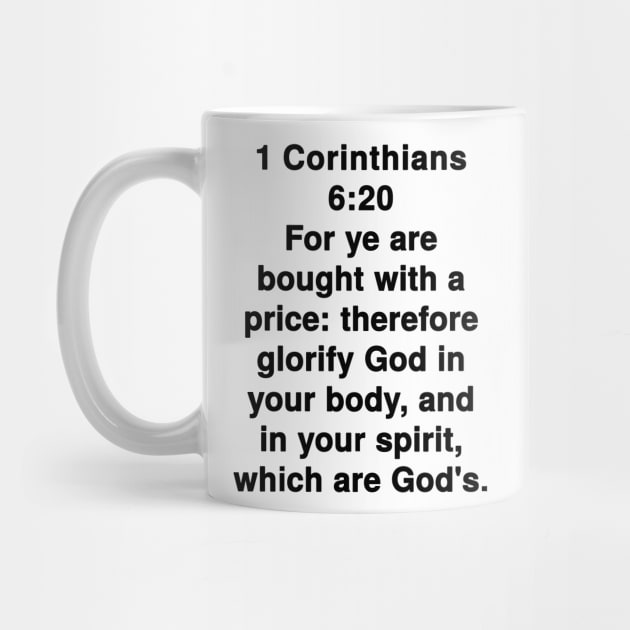 1 Corinthians 6:20  King James Version (KJV) Bible Verse Typography by Holy Bible Verses
